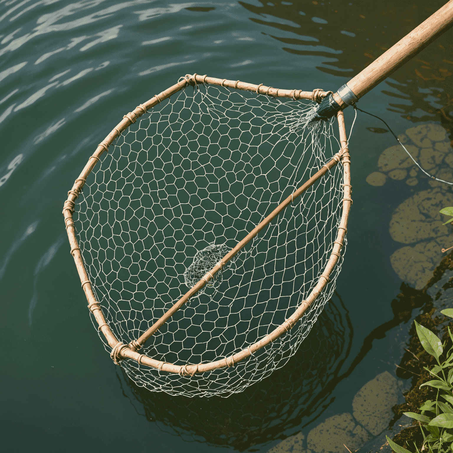 選択的漁法に使用される特殊な網を示す画像。網には大きな魚は捕獲されるが、小さな魚は逃げられるような仕組みがある。